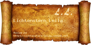 Lichtenstern Leila névjegykártya